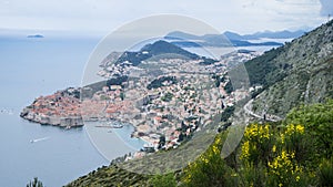 Dubrovnik old city form above. Dubrovnik harbor