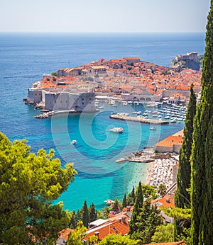 Dubrovnik Old Town during the day in the summer