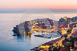 Dubrovnik Old Town at dusk