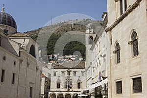 Dubrovnik old town with its clock tower photo