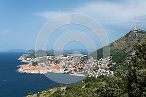 Dubrovnik old town and Mount Srd