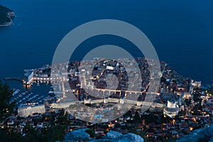 Dubrovnik old town at night