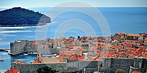 Dubrovnik old town, panoramic view from above