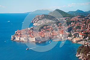Dubrovnik old town panoramic view from above