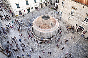 Dubrovnik Old Town square. Europe, Croatia