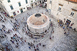 Dubrovnik Old Town square. Europe, Croatia