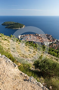 Dubrovnik's Old Town and Lokrum Island from above