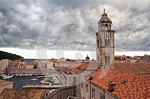 Dubrovnik stormy cityscape, Croatia