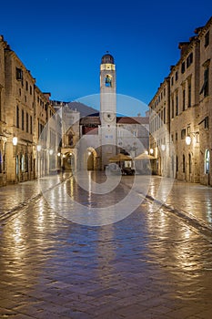 Dubrovnik Stradun in twilight, Dalmatia, Croatia