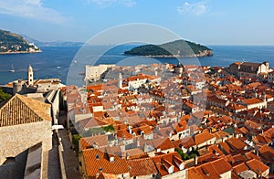 Dubrovnik Sunny Afternoon Panoramic View with The Harbor and old