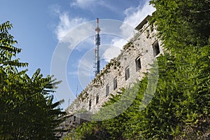 Dubrovnik: View of the `Homeland dubrovnik war museum` facade, which illustrates the war in the Balkans