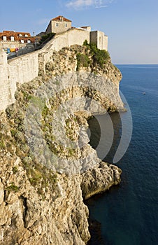 Dubrovnik view of the old city wall and the Adriatic Sea