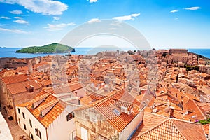 Dubrovnik from the wall and Lokrum island