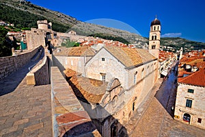 Dubrovnik walls and Stradun street view photo