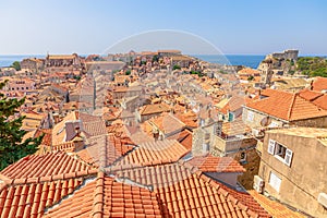 Dubrovnik walls at sunset