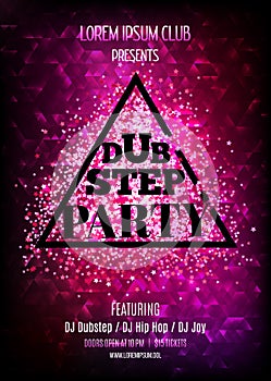 Dubstep party. Night club flyer template