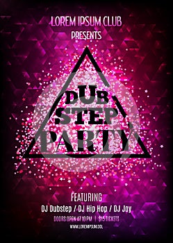 Dubstep party. Night club flyer template photo