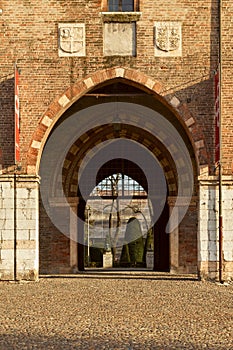 Ducal palace door in the city of mantua