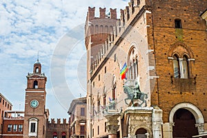 Ducal Palace of Estense in Ferrara. Emilia-Romagna. Italy.