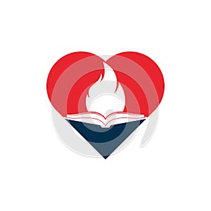 Ducation fire heart icon design.
