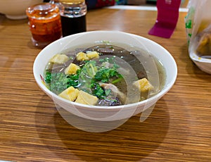 Duck Blood and Bean-Starchy Vermicelli Soup, Nanjing, Jiangsu, China photo