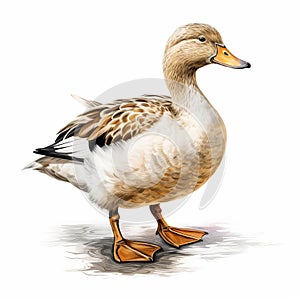 Loose Gestural Illustration Of A Full Body Duck Isolated photo