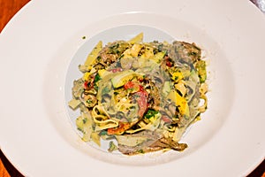 Duck confit pasta with squash