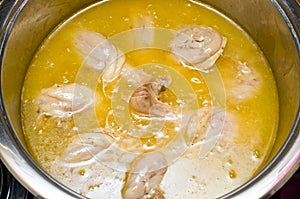 Duck confit during the preparation