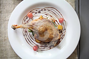 Duck confit , Roasted duck leg