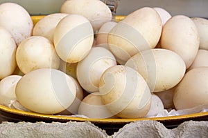Duck eggs on a market