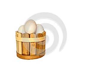 Duck eggs on white background with clippingpath