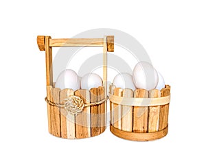 Duck eggs on white background with clippingpath