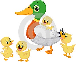 Duck family cartoon