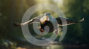 Duck In Flight: Vray Tracing With Strong Facial Expression