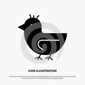 Duck, Goose, Swan, Spring solid Glyph Icon vector