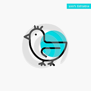Duck, Goose, Swan, Spring turquoise highlight circle point Vector icon