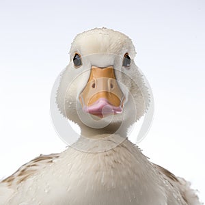 Duck Head On White Background: Medium Format Lens Style