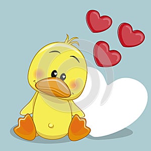 Duck with hearts