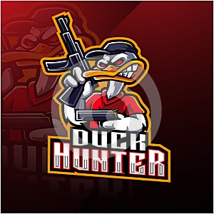 Duck hunter esport mascot logo design