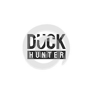 Duck hunter logo designs in negative space logo style