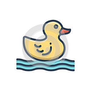 Color illustration icon for Duck, baby and rubberduck