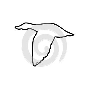 Duck icon vector. Bird illustration sign. Hunting symbol. Goose logo.