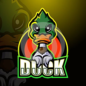 Duck mascot esport logo design