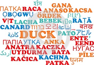 Duck multilanguage wordcloud background concept