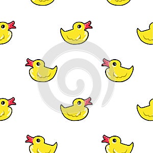 Duck pattern repeat seamless in yellow and white colors