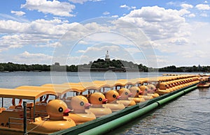 Duck pedalo in Beihai park in Beijing