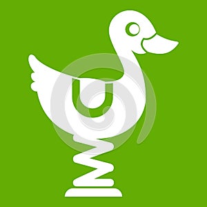 Duck ride in playground icon green