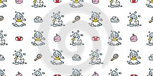 Duck seamless pattern shower vector bathroom soap bubble toy bird chicken pet scarf isolated cartoon animal tile wallpaper repeat