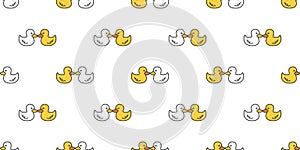 Duck seamless pattern vector rubber duck kiss valentine tile background repeat wallpaper scarf isolated illustration white yellow