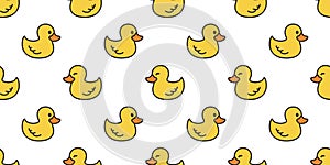Duck seamless pattern vector rubber duck tile background repeat wallpaper scarf isolated illustration yellow